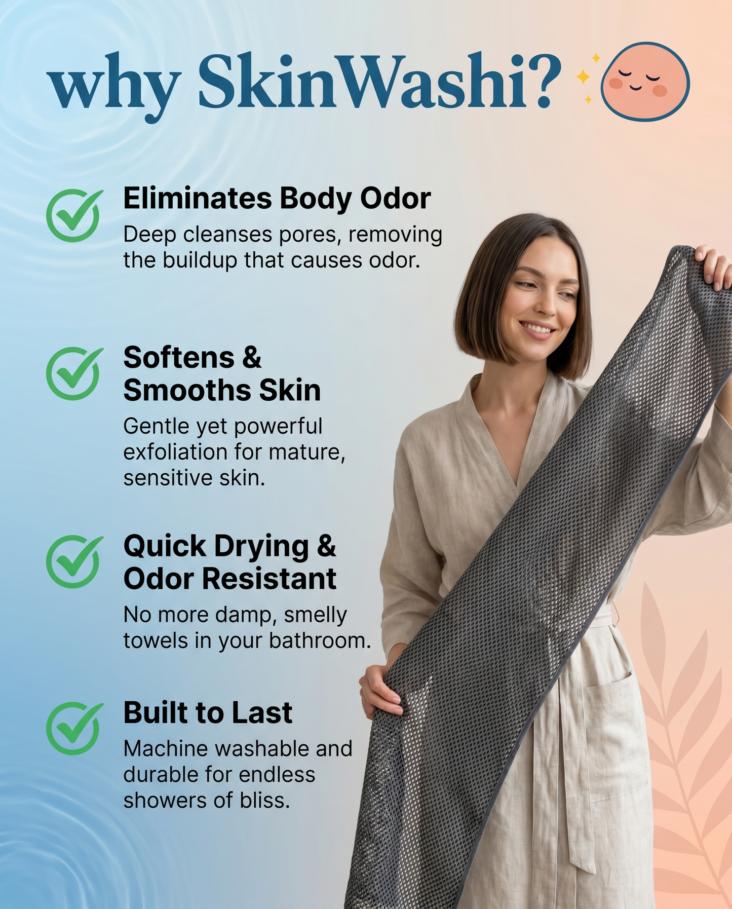 SkinWashi Shower Towel